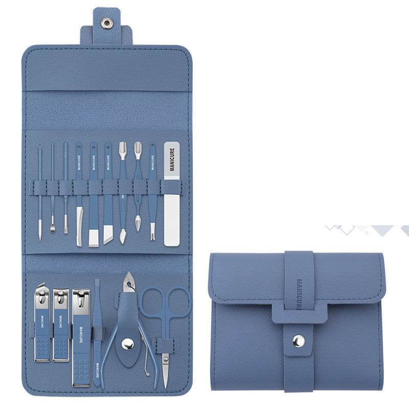 Make Up 16 Pcs Nail Clippers Nail Cutter Nail Scissors With PU Bag Stainless Steel Eagle Hook Portable Tools - Mubimart