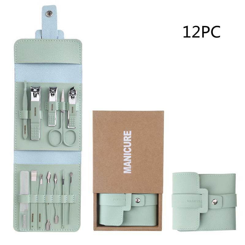 Make Up 16 Pcs Nail Clippers Nail Cutter Nail Scissors With PU Bag Stainless Steel Eagle Hook Portable Tools - Mubimart