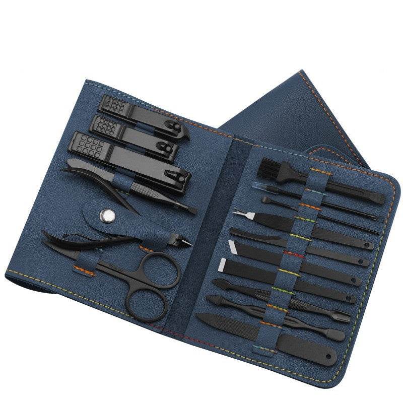 Make Up 16 Pcs Nail Clippers Nail Cutter Nail Scissors With PU Bag Stainless Steel Eagle Hook Portable Tools - Mubimart