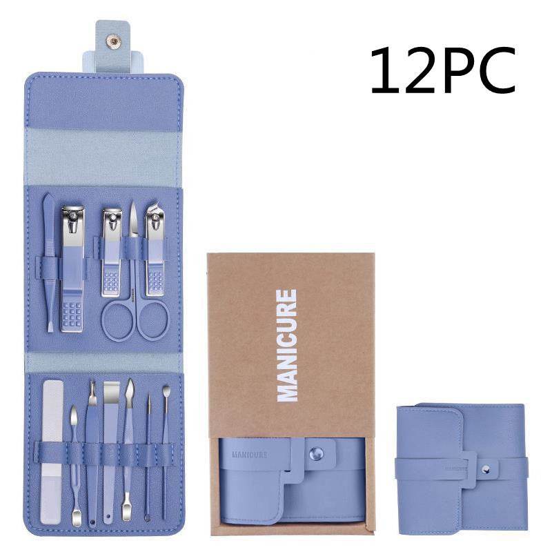 Make Up 16 Pcs Nail Clippers Nail Cutter Nail Scissors With PU Bag Stainless Steel Eagle Hook Portable Tools - Mubimart