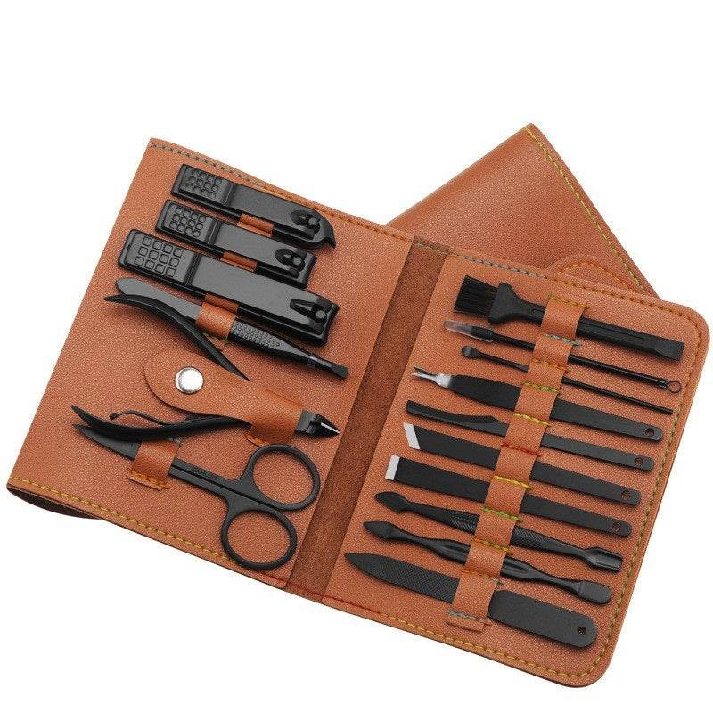 Make Up 16 Pcs Nail Clippers Nail Cutter Nail Scissors With PU Bag Stainless Steel Eagle Hook Portable Tools - Mubimart
