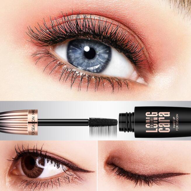 Makeup Eyelash Mascara Eye Lashes Makeup 4D Silk Fiber Lash Mascara New Long Curling Black Waterproof Fiber Mascara - Mubimart -  