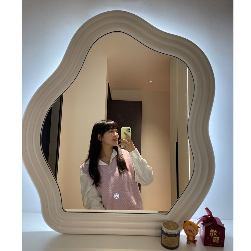 Makeup Mirror Wavy Shaped Hanging Wall Vanity Mirror - Mubimart -  