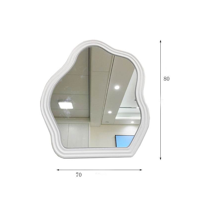 Makeup Mirror Wavy Shaped Hanging Wall Vanity Mirror - Mubimart
