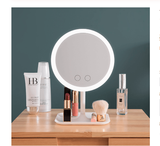 Makeup mirror with led table lamp - Mubimart