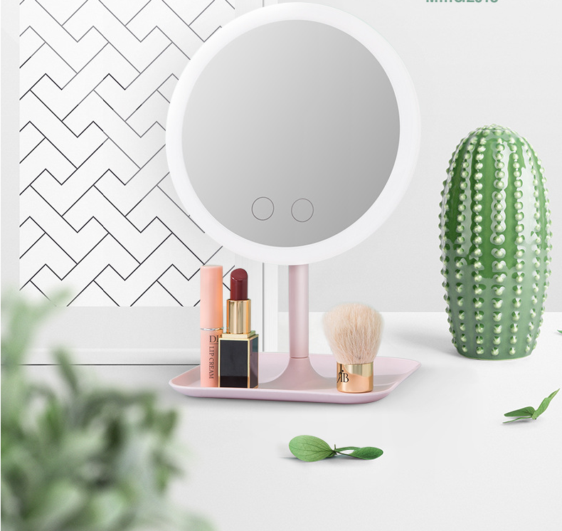 Makeup mirror with led table lamp - Mubimart -  