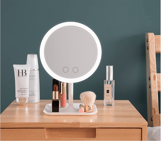 Makeup mirror with led table lamp - Mubimart