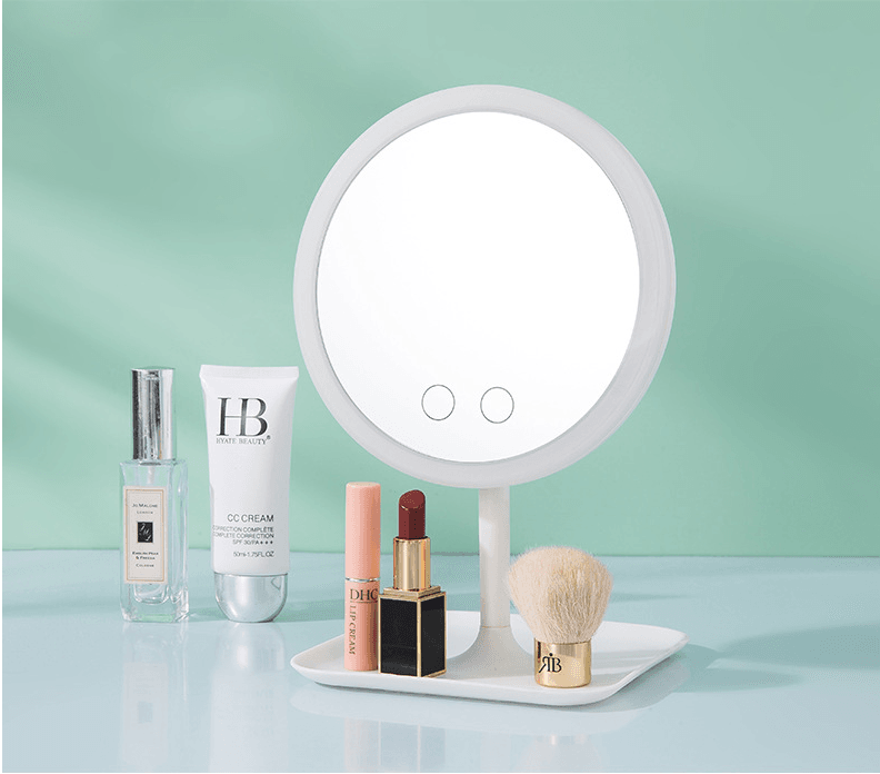 Makeup mirror with led table lamp - Mubimart