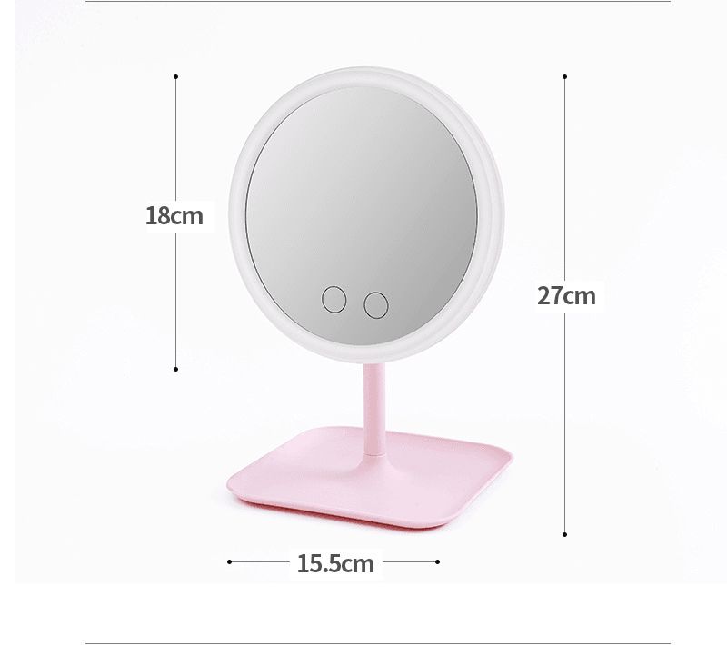 Makeup mirror with led table lamp - Mubimart