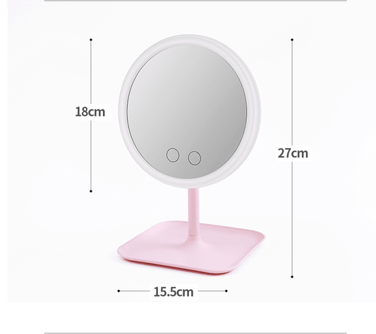 Makeup mirror with led table lamp - Mubimart