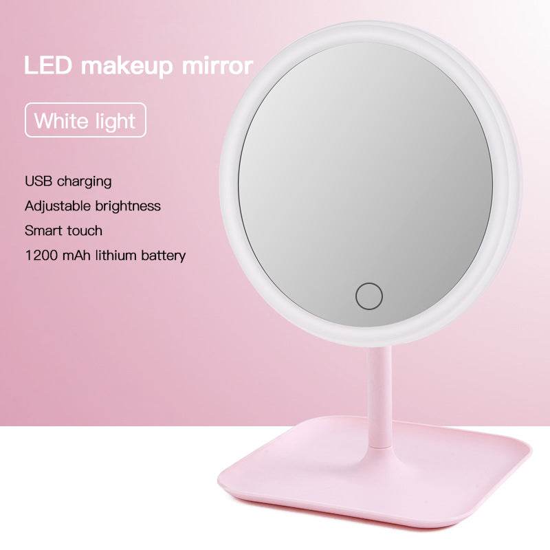 Makeup mirror with led table lamp - Mubimart