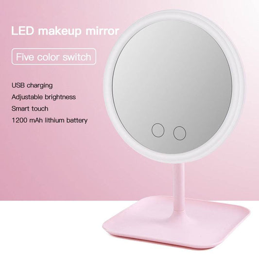 Makeup mirror with led table lamp - Mubimart