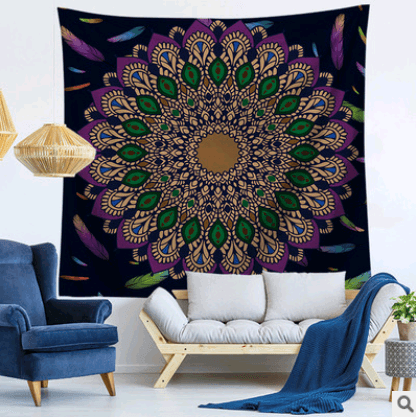 Mandala tapestry wall hanging beach towel blanket - Mubimart