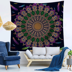 Mandala tapestry wall hanging beach towel blanket - Mubimart - Beach blanket 