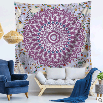 Mandala tapestry wall hanging beach towel blanket - Mubimart