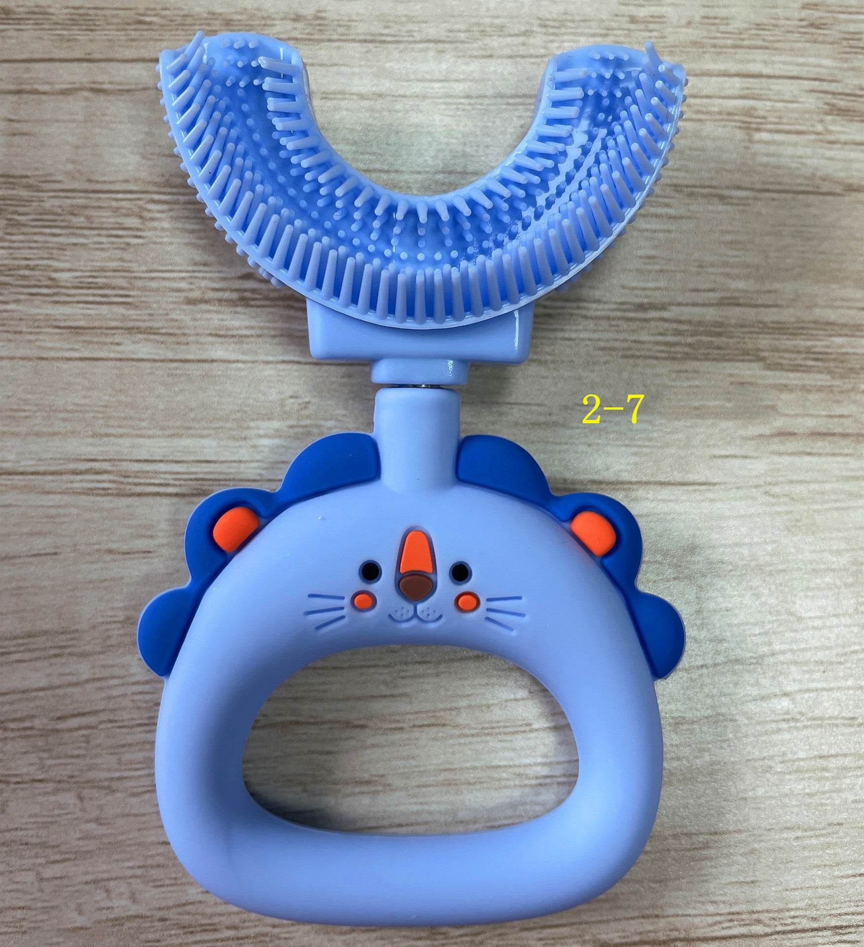 Manual Children's U-shaped Little Lion Silicone Toothbrush - Mubimart
