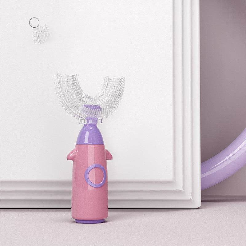 Manual Children's U-shaped Toothbrush Silicone Toothbrush Soft Bristles Mouth Cleaning U-shaped Silicone Manual Children's Toothbrush - Mubimart