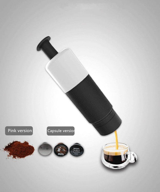 Manual Coffee Maker Machine Hand Pressure Portable Capsules Coffee Machine - Mubimart