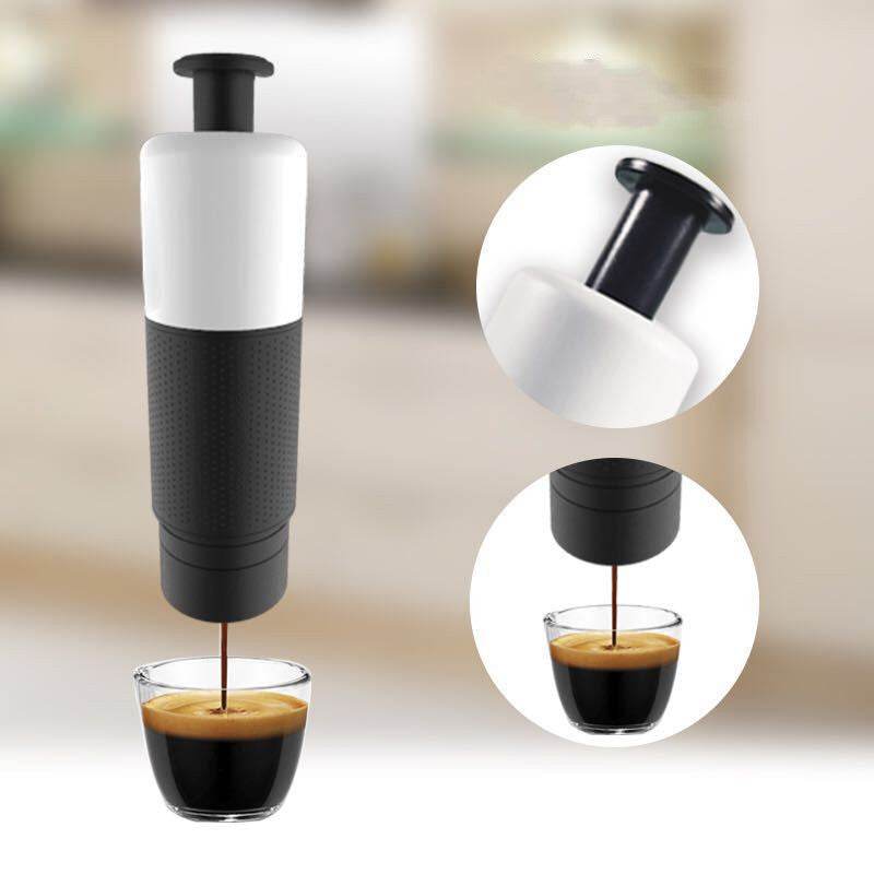Manual Coffee Maker Machine Hand Pressure Portable Capsules Coffee Machine - Mubimart