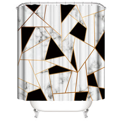 Marble White Shower Curtain Set With Non Slip Rug Bath Mat Carpet Modern Bathroom - Mubimart -  