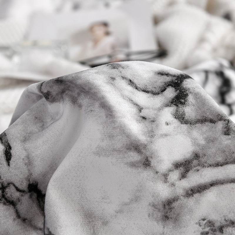 Marble patterned plain duvet cover sheets - Mubimart