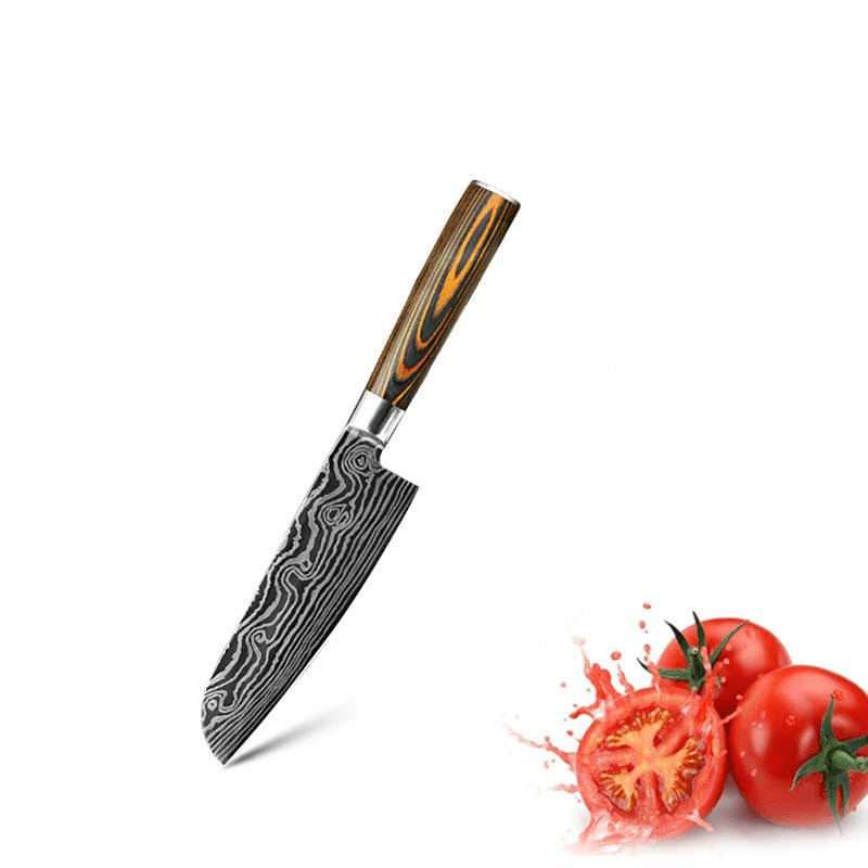 Mascus Knife Set, Laser Grain Stainless Steel Kitchen Knife, 6-piece Set - Mubimart