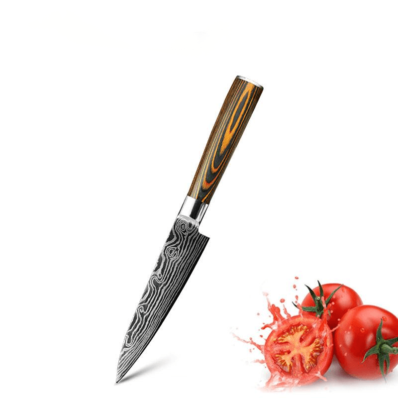 Mascus Knife Set, Laser Grain Stainless Steel Kitchen Knife, 6-piece Set - Mubimart