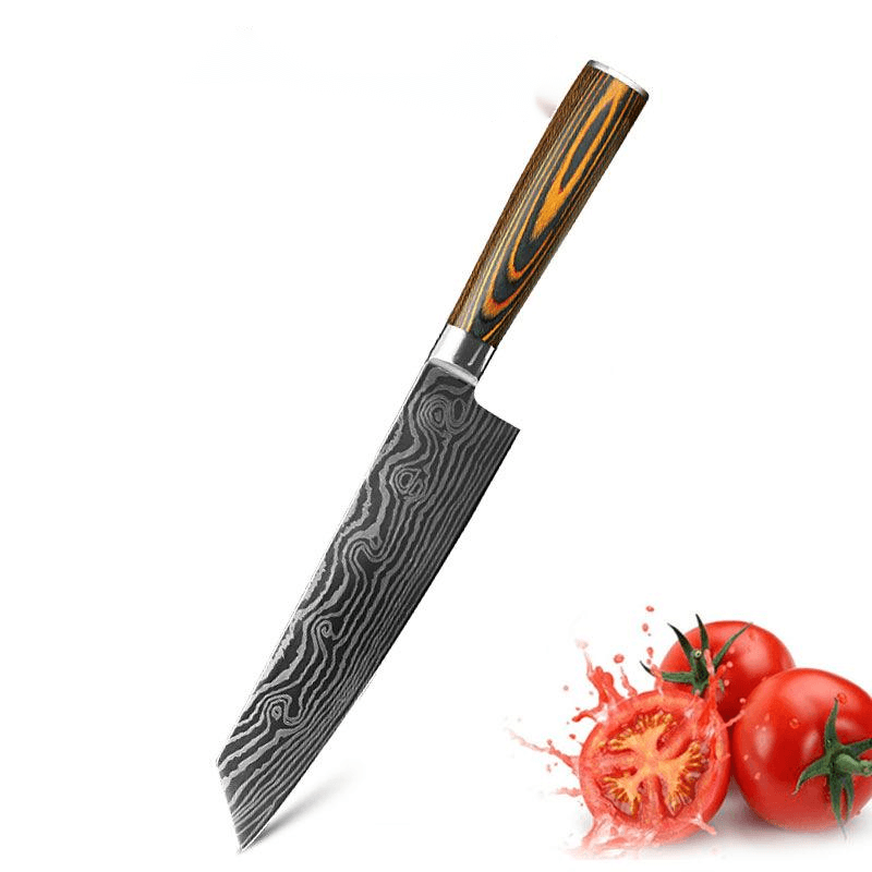 Mascus Knife Set, Laser Grain Stainless Steel Kitchen Knife, 6-piece Set - Mubimart