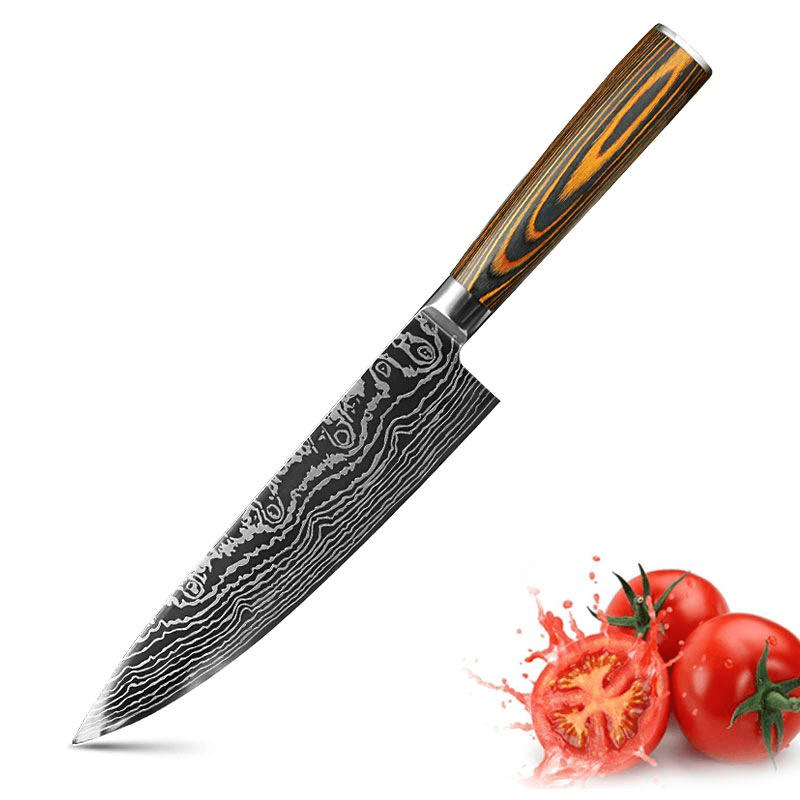 Mascus Knife Set, Laser Grain Stainless Steel Kitchen Knife, 6-piece Set - Mubimart