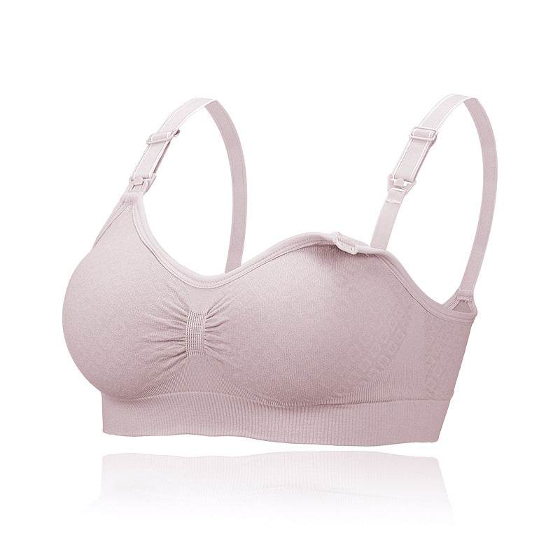 Maternity Unwired Front Buckle Seamless Nursing Bra - Mubimart