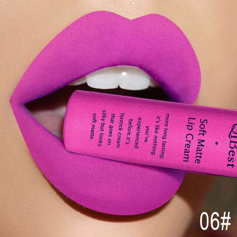 Matte Non-Stick Cup Non-Fading Lip Gloss Matte Liquid Lipstick - Mubimart