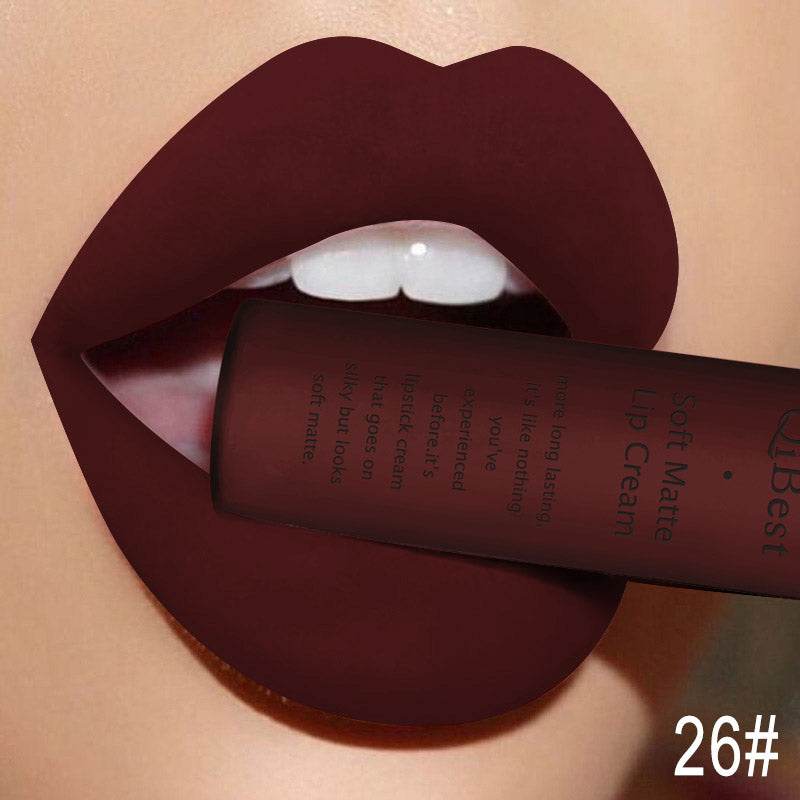 Matte Non-Stick Cup Non-Fading Lip Gloss Matte Liquid Lipstick - Mubimart