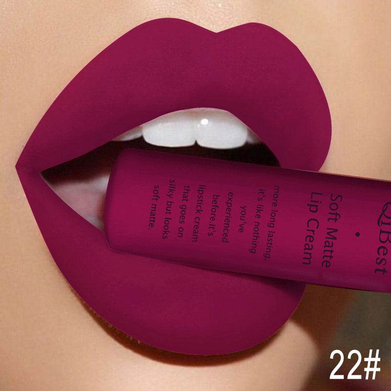 Matte Non-Stick Cup Non-Fading Lip Gloss Matte Liquid Lipstick - Mubimart