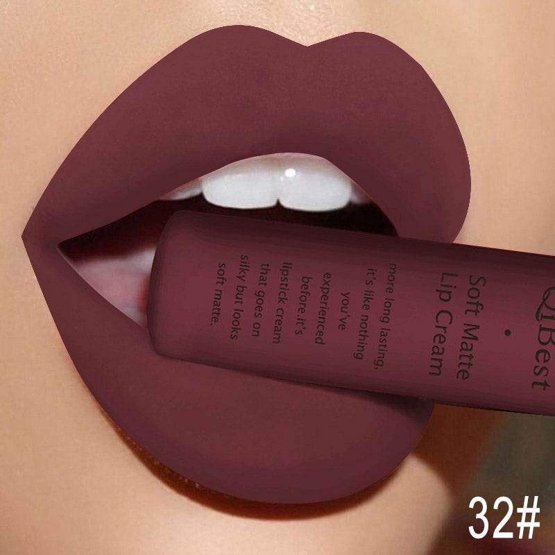 Matte Non-Stick Cup Non-Fading Lip Gloss Matte Liquid Lipstick - Mubimart