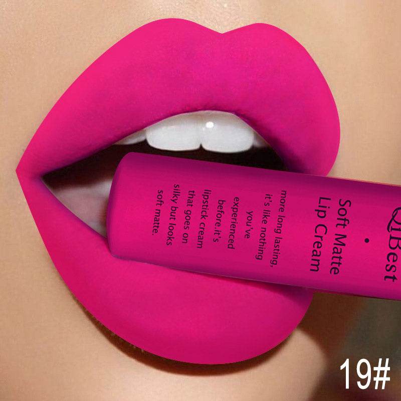 Matte Non-Stick Cup Non-Fading Lip Gloss Matte Liquid Lipstick - Mubimart