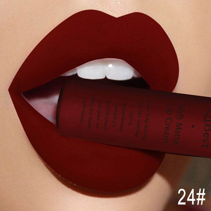 Matte Non-Stick Cup Non-Fading Lip Gloss Matte Liquid Lipstick - Mubimart