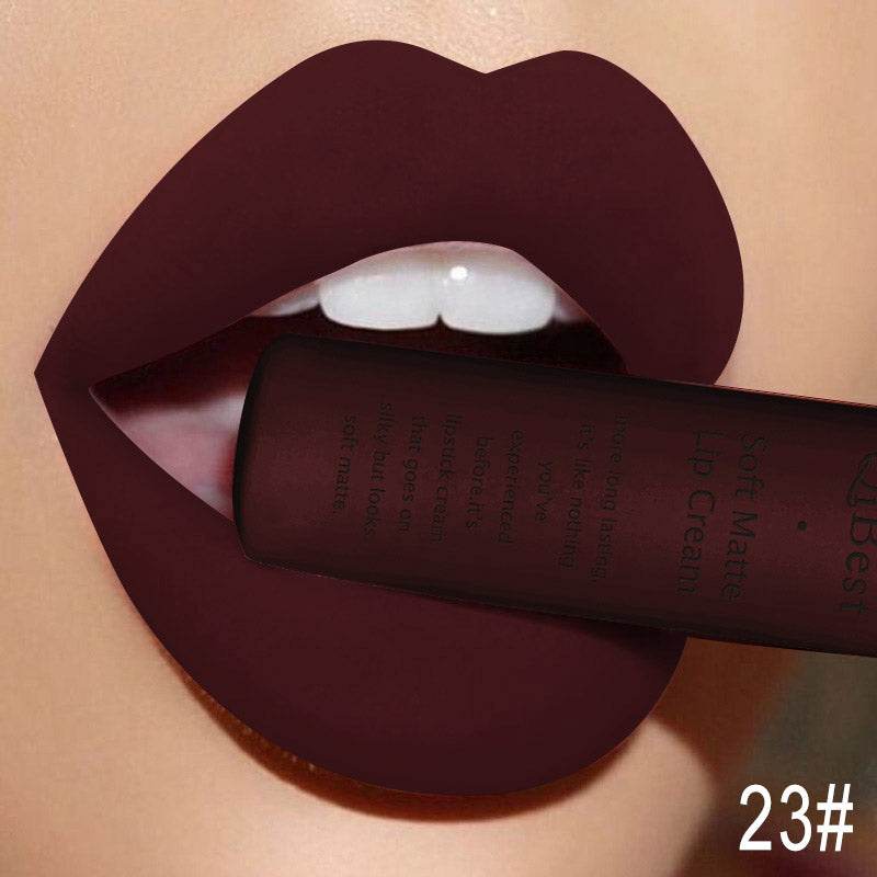 Matte Non-Stick Cup Non-Fading Lip Gloss Matte Liquid Lipstick - Mubimart