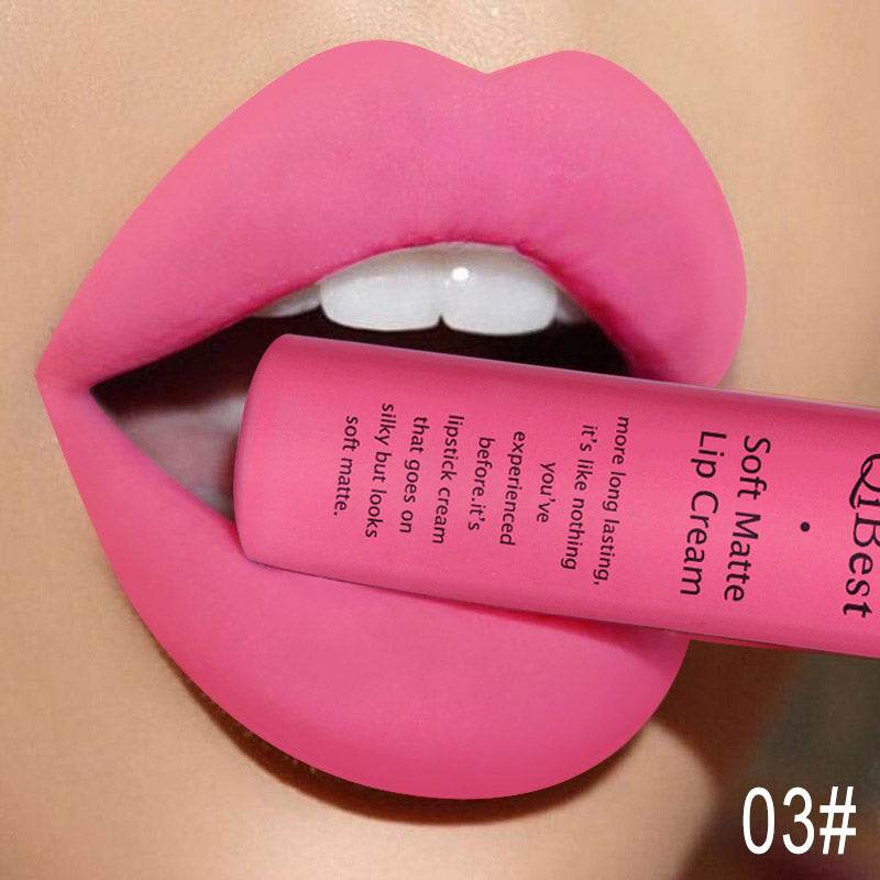 Matte Non-Stick Cup Non-Fading Lip Gloss Matte Liquid Lipstick - Mubimart