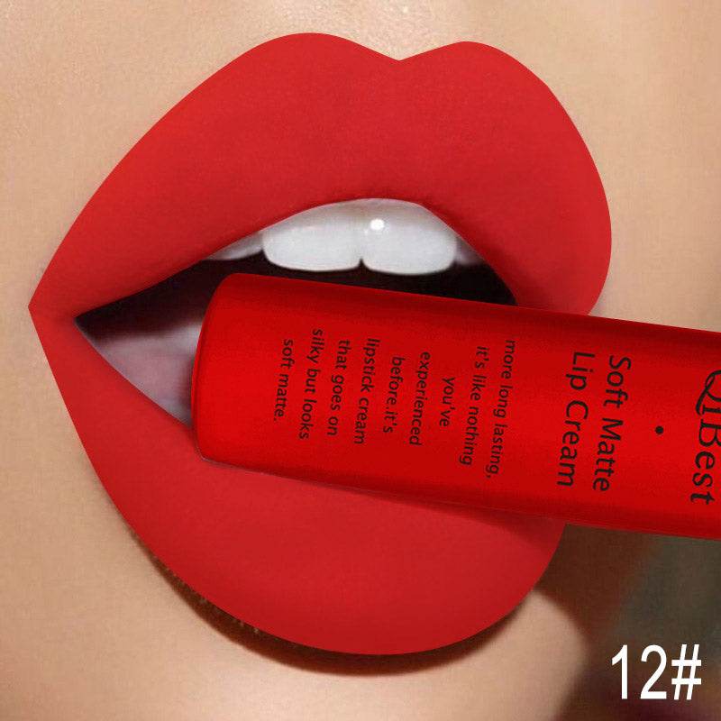 Matte Non-Stick Cup Non-Fading Lip Gloss Matte Liquid Lipstick - Mubimart
