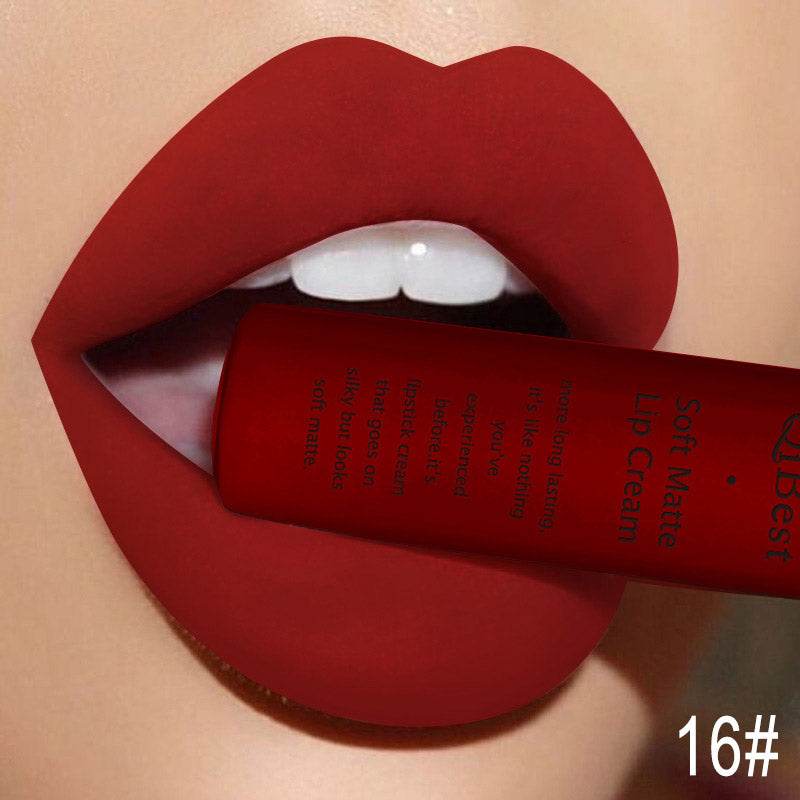 Matte Non-Stick Cup Non-Fading Lip Gloss Matte Liquid Lipstick - Mubimart