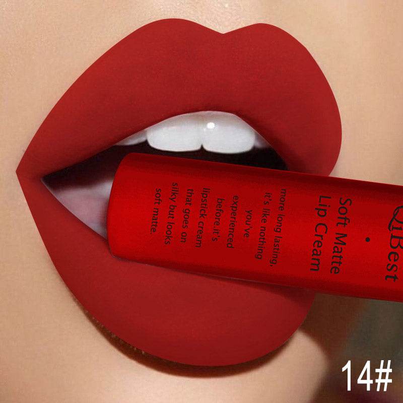 Matte Non-Stick Cup Non-Fading Lip Gloss Matte Liquid Lipstick - Mubimart