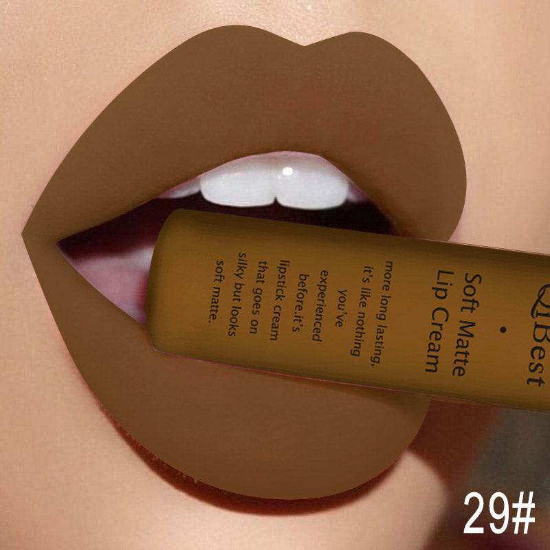 Matte Non-Stick Cup Non-Fading Lip Gloss Matte Liquid Lipstick - Mubimart
