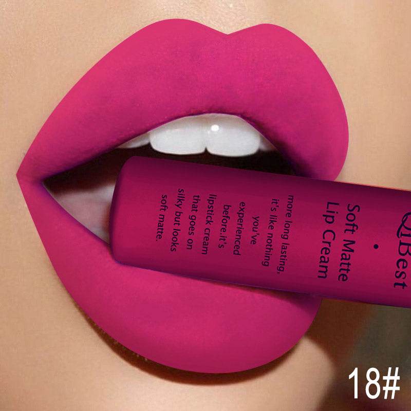 Matte Non-Stick Cup Non-Fading Lip Gloss Matte Liquid Lipstick - Mubimart