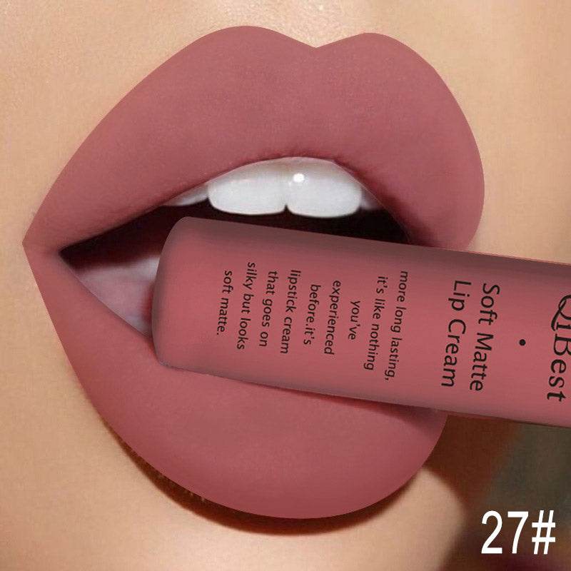 Matte Non-Stick Cup Non-Fading Lip Gloss Matte Liquid Lipstick - Mubimart