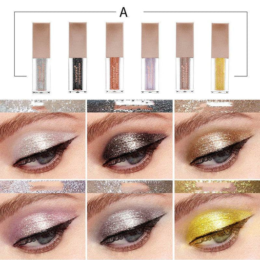 Matte Pearlescent Eyeshadow Sequined Diamond Eyeshadow Set - Mubimart