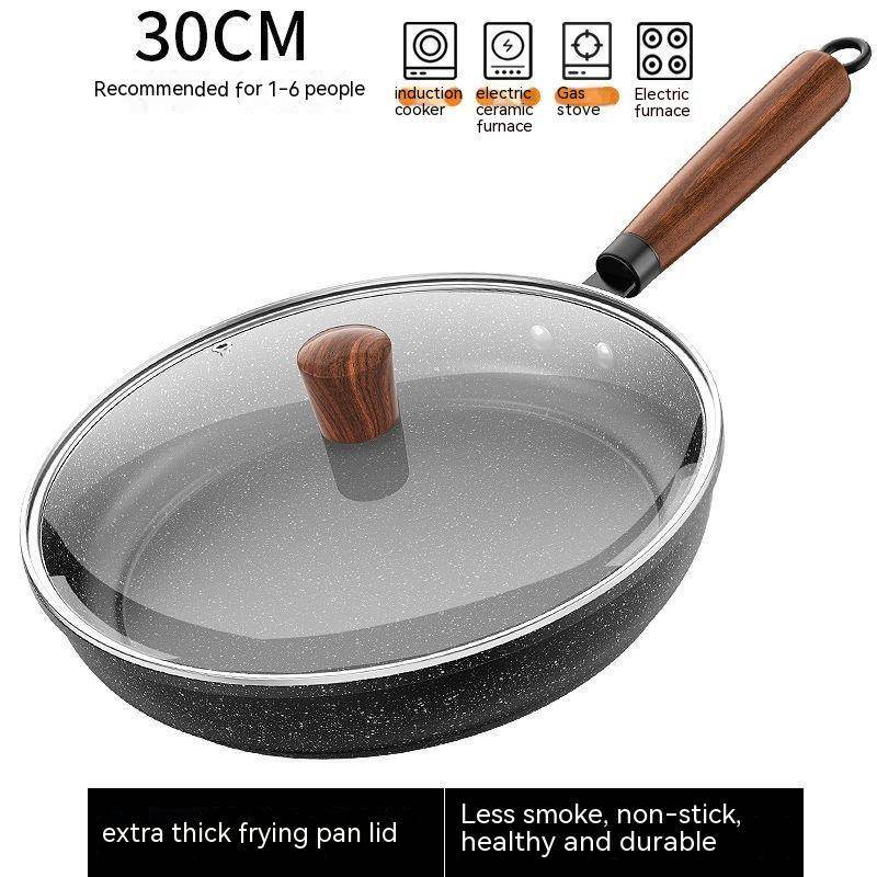 Medical Stone Frying Pan Non-stick Multi-functional Pan Light Oil Smoke Griddle - Mubimart