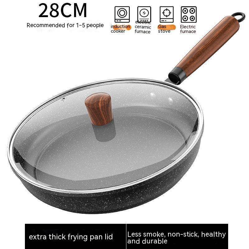 Medical Stone Frying Pan Non-stick Multi-functional Pan Light Oil Smoke Griddle - Mubimart