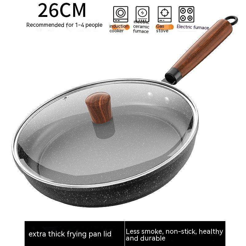 Medical Stone Frying Pan Non-stick Multi-functional Pan Light Oil Smoke Griddle - Mubimart