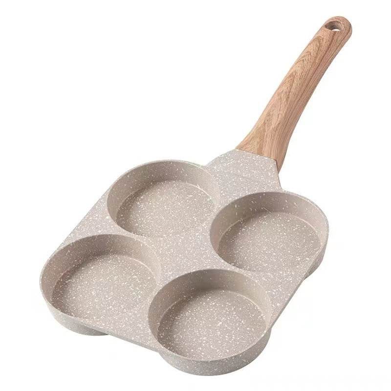 Medical Stone Non-stick Pan Egg Hamburger Four-hole Frying Pan Flat Bottom Induction Cooker Universal Mini Omelette Pan - Mubimart