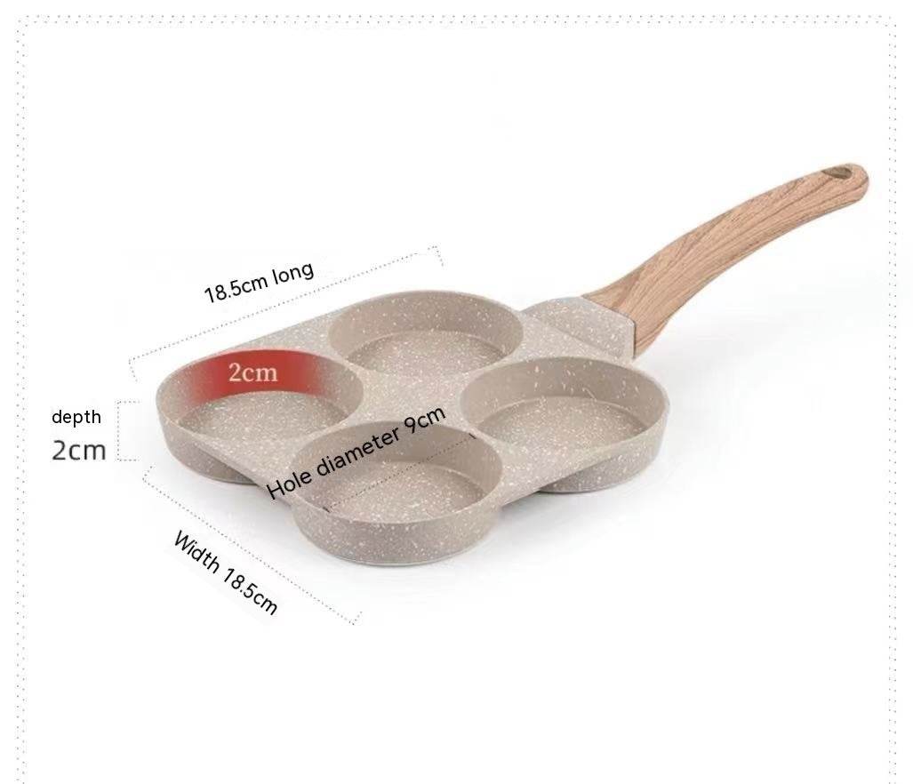 Medical Stone Non-stick Pan Egg Hamburger Four-hole Frying Pan Flat Bottom Induction Cooker Universal Mini Omelette Pan - Mubimart